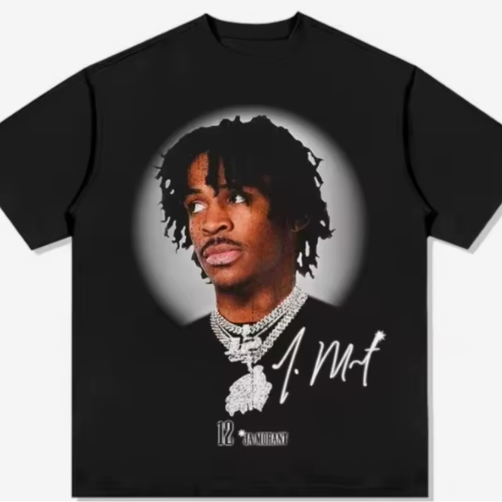 Men's Black Graphic Tee with Signature Design